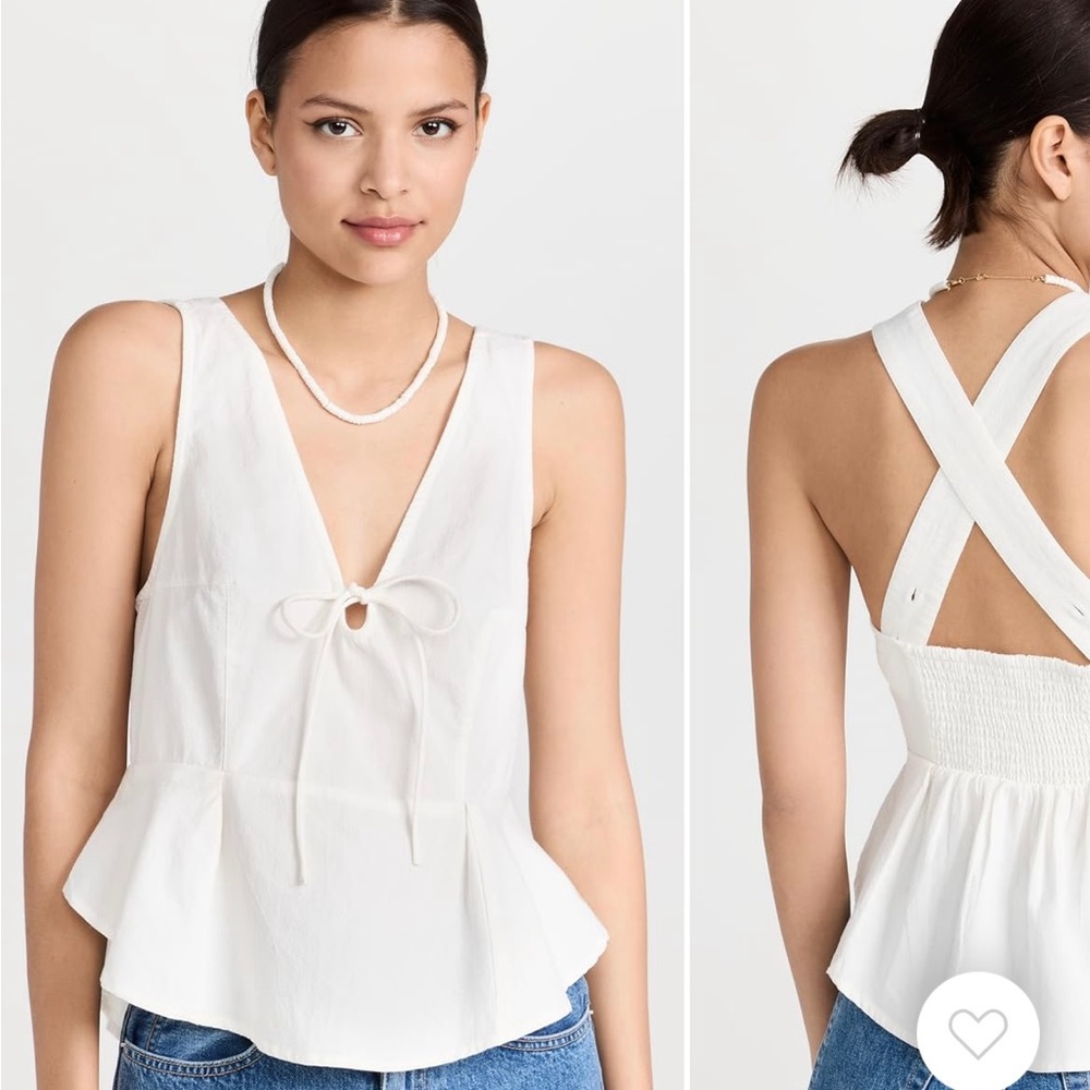 Free People Mika Solid Tank in White